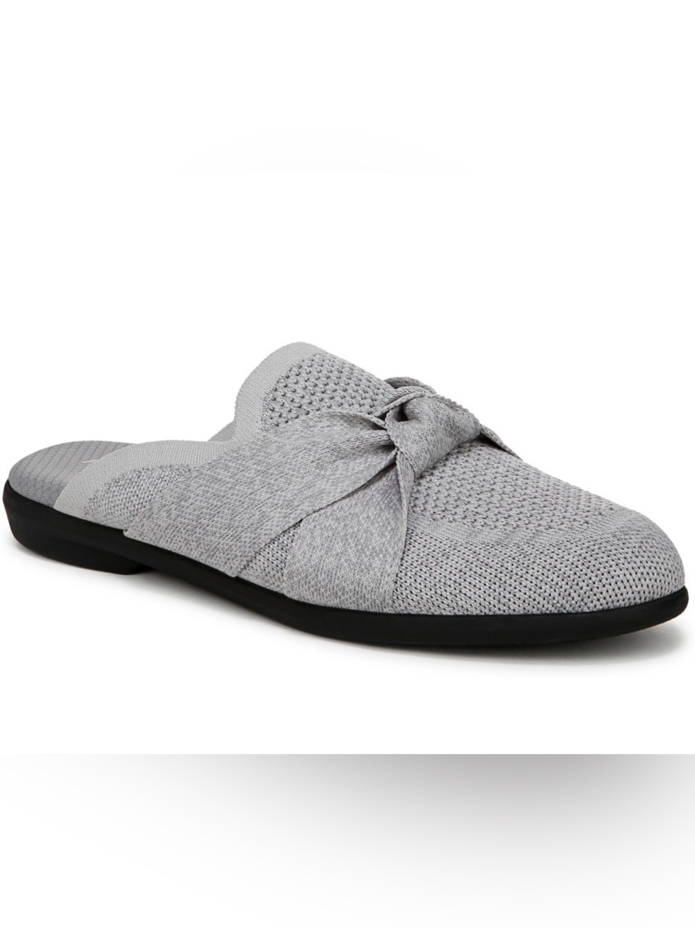 Life Stride Women's Knit Slip-On Mules in Light Gray size 7.5